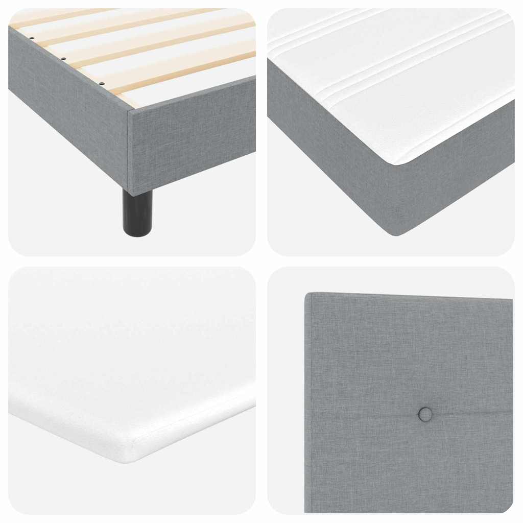 vidaXL Κρεβάτι με ελατήρια Ανοιχτό γκρι 160 x 200 cm ύφασμα