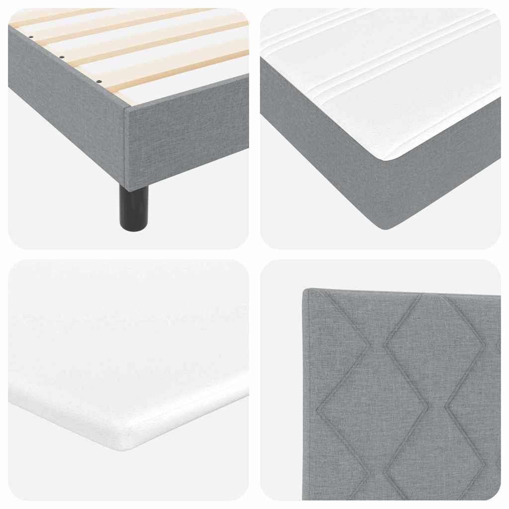 vidaXL Κρεβάτι με ελατήρια Ανοιχτό γκρι 160 x 200 cm ύφασμα