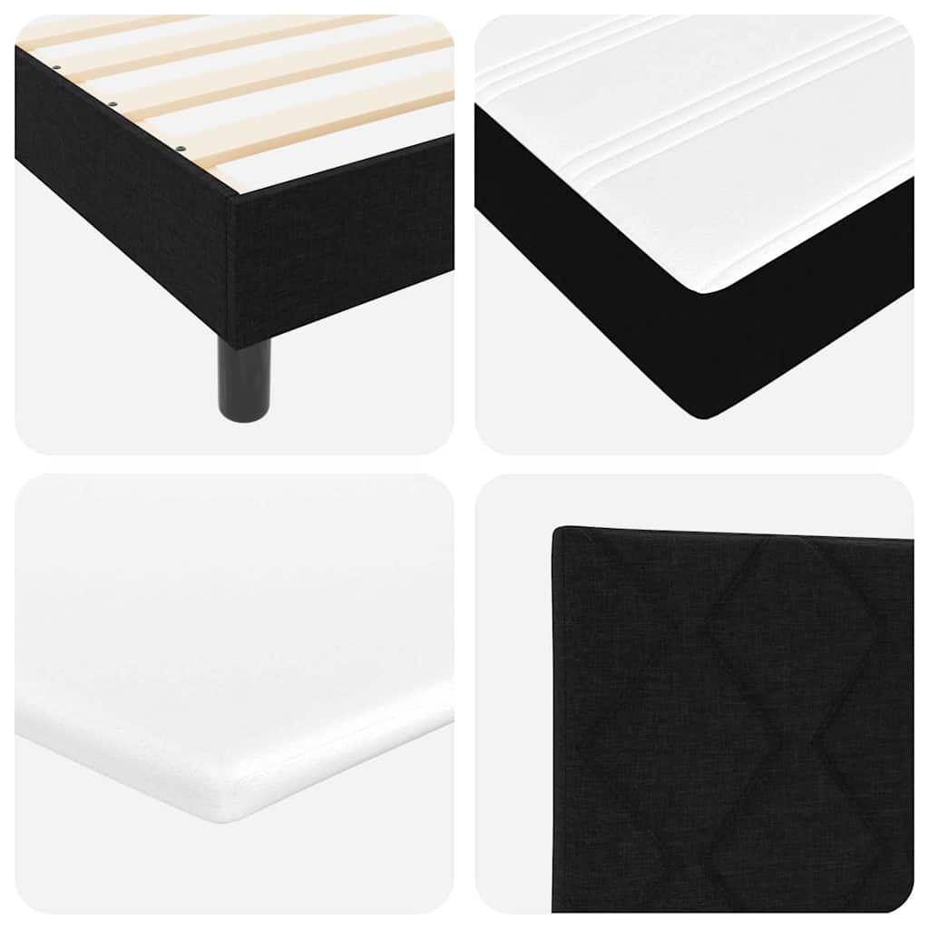 vidaXL Κρεβάτι με ελατήρια με κεφαλάρι Μαύρο 200 x 200 cm ύφασμα