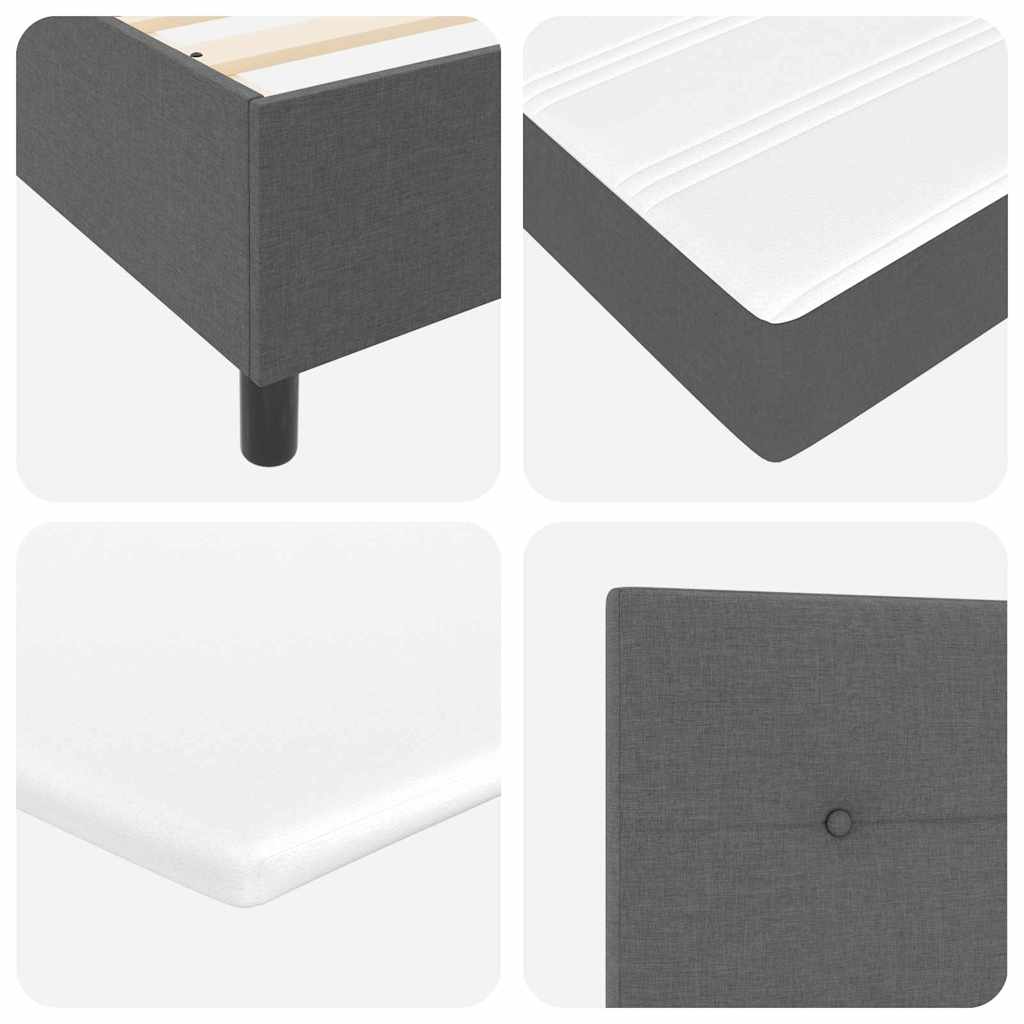 vidaXL Κρεβάτι με ελατήρια με κεφαλάρι Σκούρο γκρι 100 x 200 cm ύφασμα