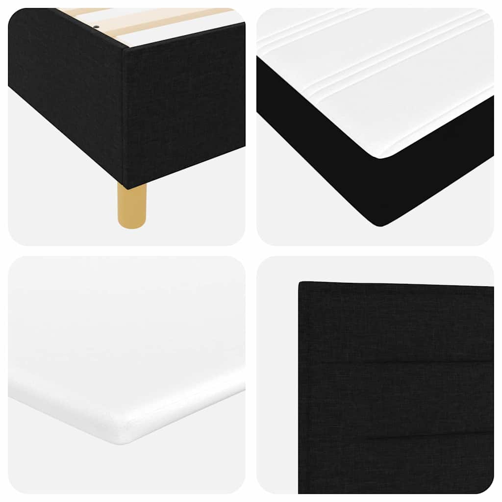 vidaXL LED Κρεβάτι με βάθρο με κεφαλάρι Μαύρο 180 x 200 cm ύφασμα
