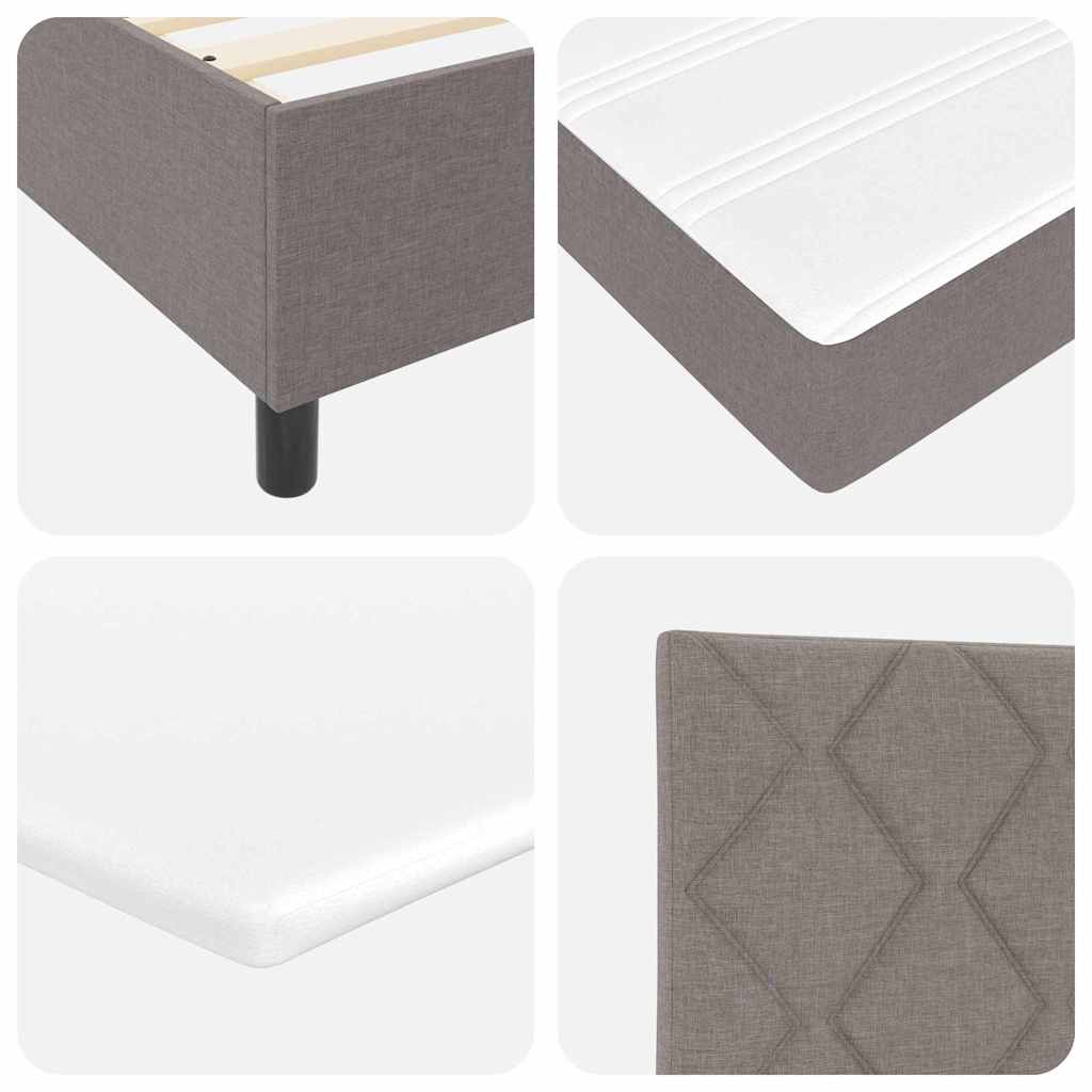 vidaXL Κρεβάτι με ελατήρια με κεφαλάρι Taupe 120 x 200 cm ύφασμα