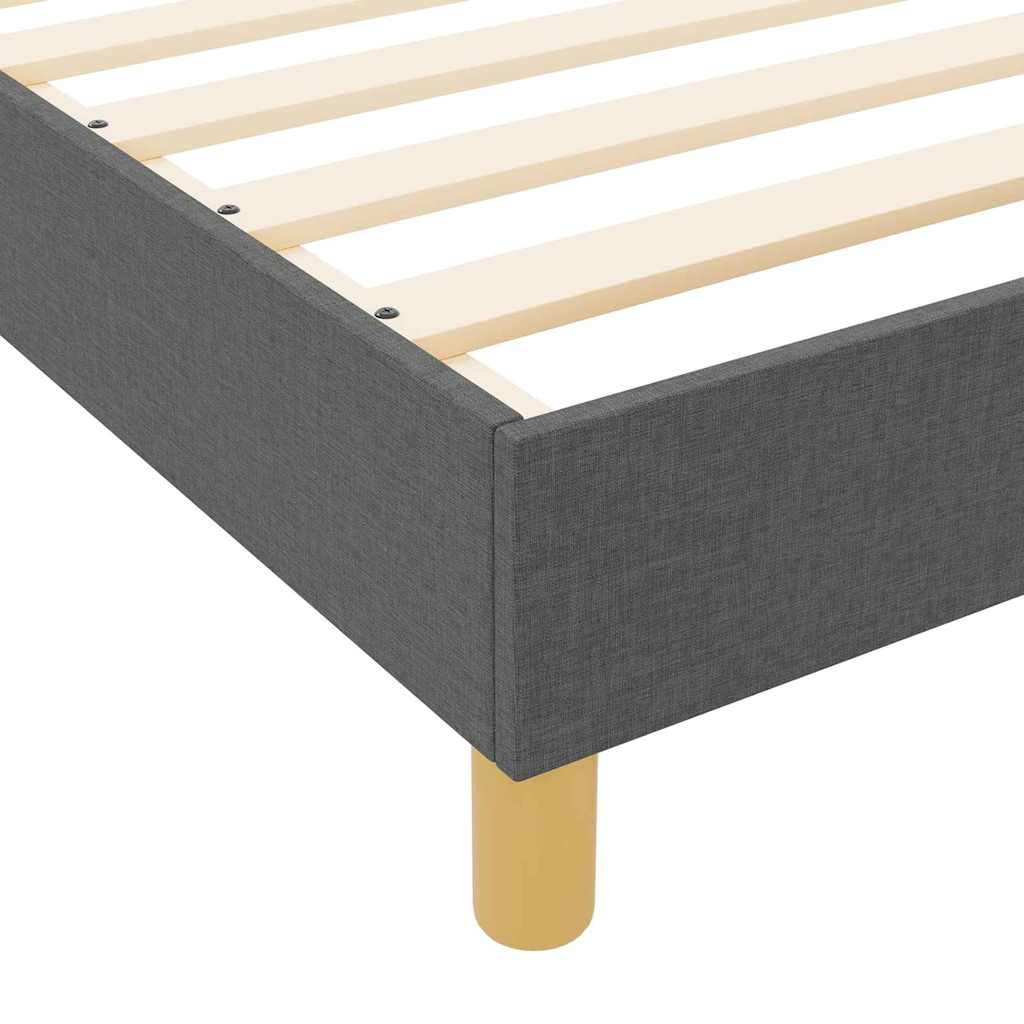 vidaXL Σκελετός Κρεβατιού με κεφαλάρι Σκούρο γκρι 120 x 200 cm ύφασμα