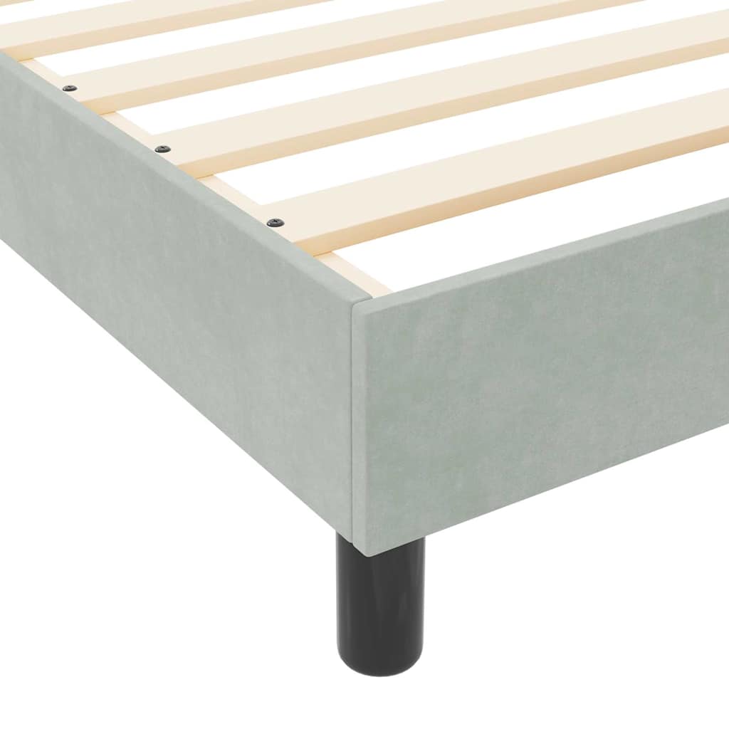 vidaXL Κρεβάτι με ελατήρια Ανοιχτό γκρι 200 x 200 cm Βελούδο
