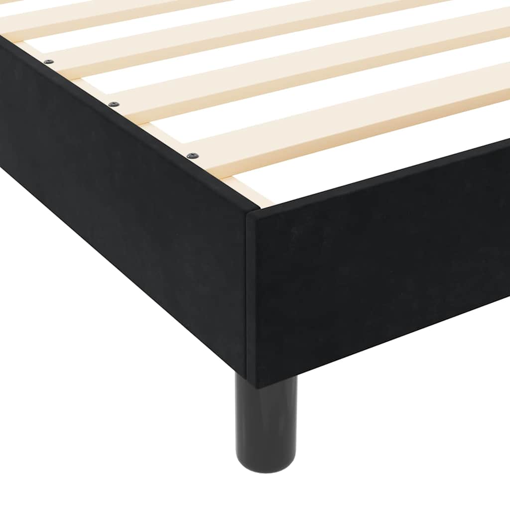 vidaXL Κρεβάτι με ελατήρια με κεφαλάρι Μαύρο 200 x 200 cm Βελούδο