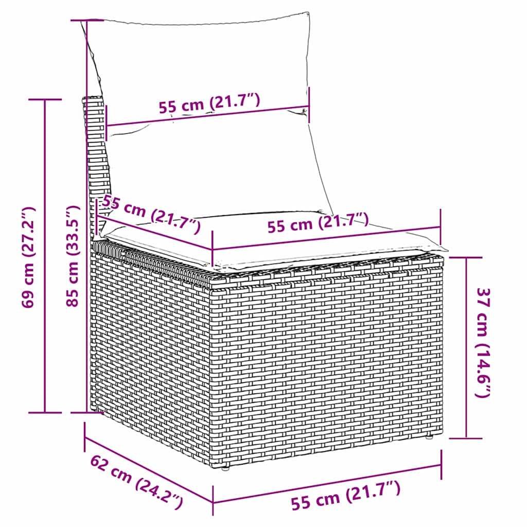 vidaXL Σετ Καναπέ Κήπου 8 pcs Μπεζ συνθετικό ρατάν