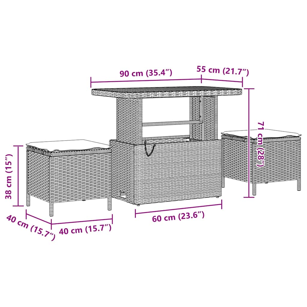 vidaXL Σετ Καναπέ Κήπου 8 pcs Μπεζ συνθετικό ρατάν