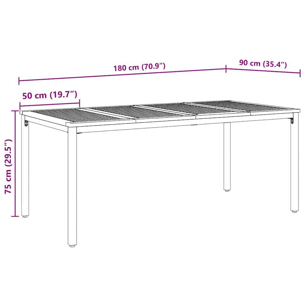 vidaXL Σέτ φαγητού για κήπο 7 pcs Γκρι και Καφέ συνθετικό ρατάν