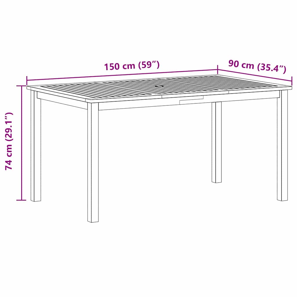 vidaXL Σετ Τραπεζαρίας Κήπου 7 pcs Μπεζ 150 x 90 x 74 cm