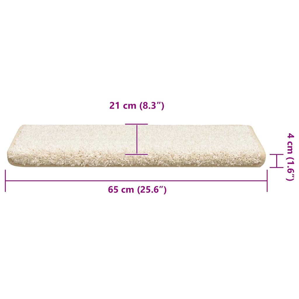 vidaXL Πατάκια Σκαλιών 30 τεμ. Λευκά Ορθογώνια Άκρα 65x21x4 εκ.