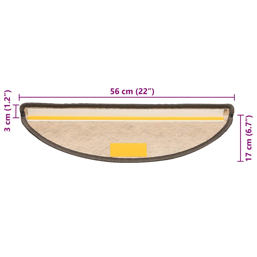 vidaXL Πατάκια Σκάλας Αυτοκόλ. 30 τεμ. Όψη Σιζάλ Καφέ/Μπεζ 56x17x3 εκ.