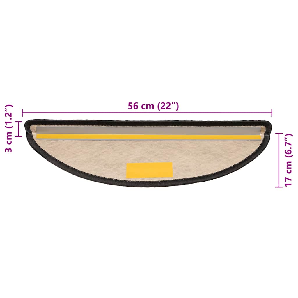 vidaXL Πατάκια Σκάλας Αυτοκόλλητα 30 τεμ. Όψη Σιζάλ Ανθρακί 56x17x3εκ.