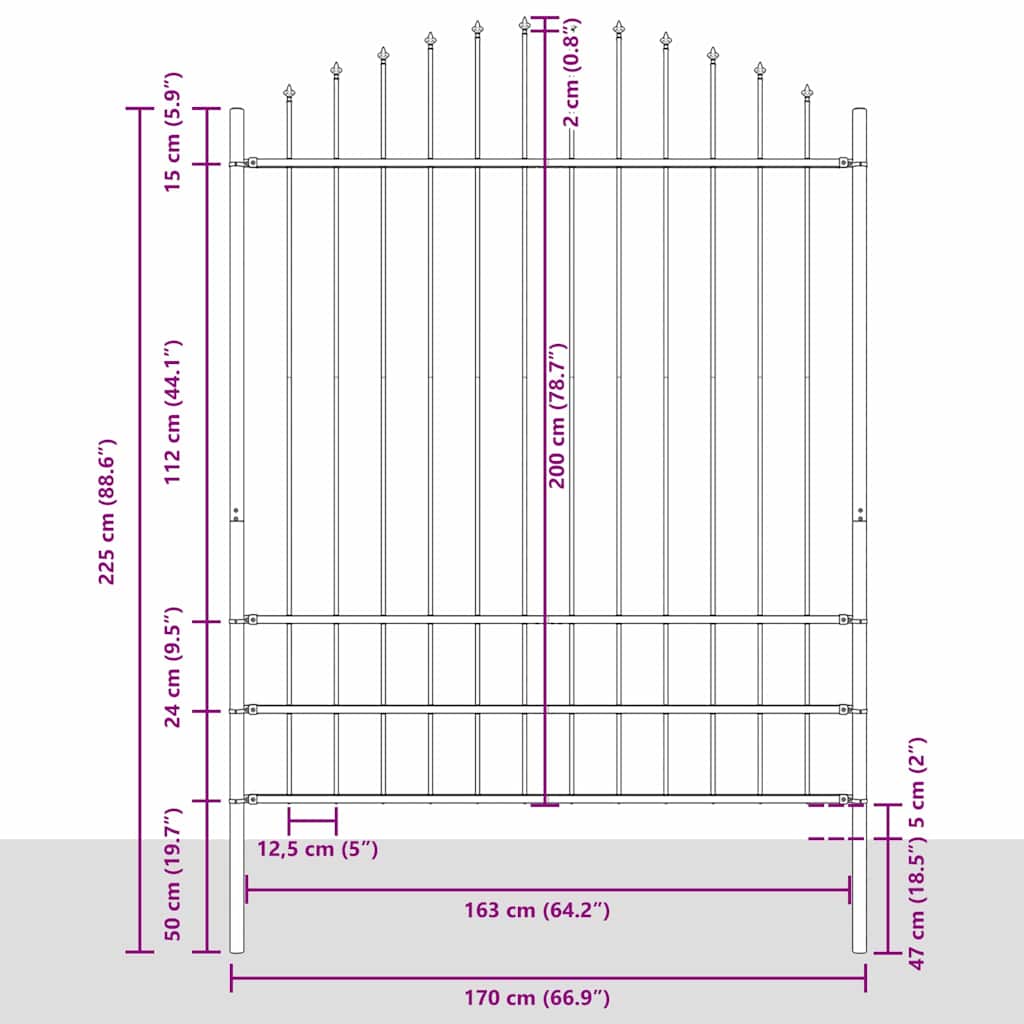 vidaXL Φράχτης Κήπου Λευκό 510 x 200 εκ.
