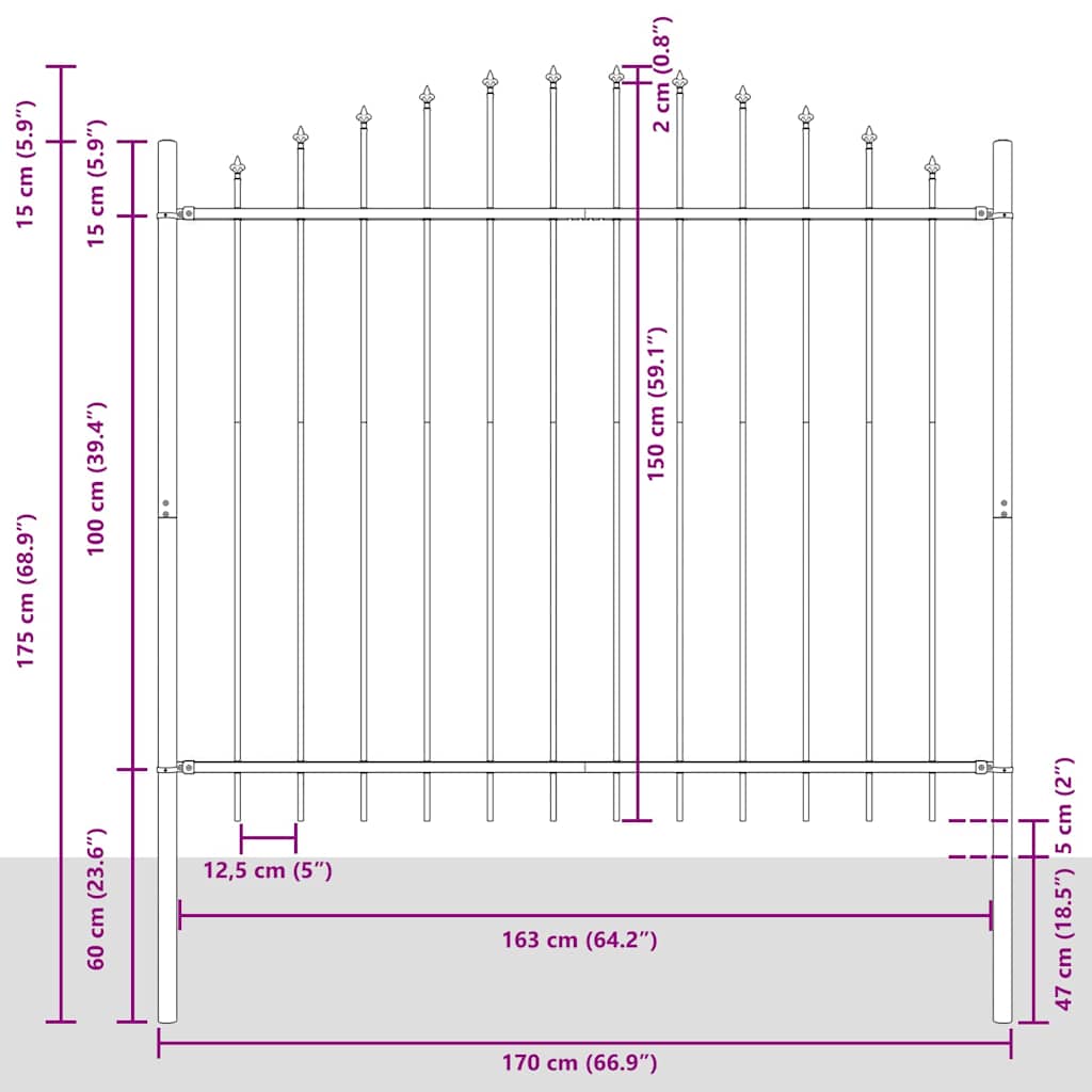 vidaXL Φράχτης Κήπου 6 pcs Λευκό 170 x 190 cm