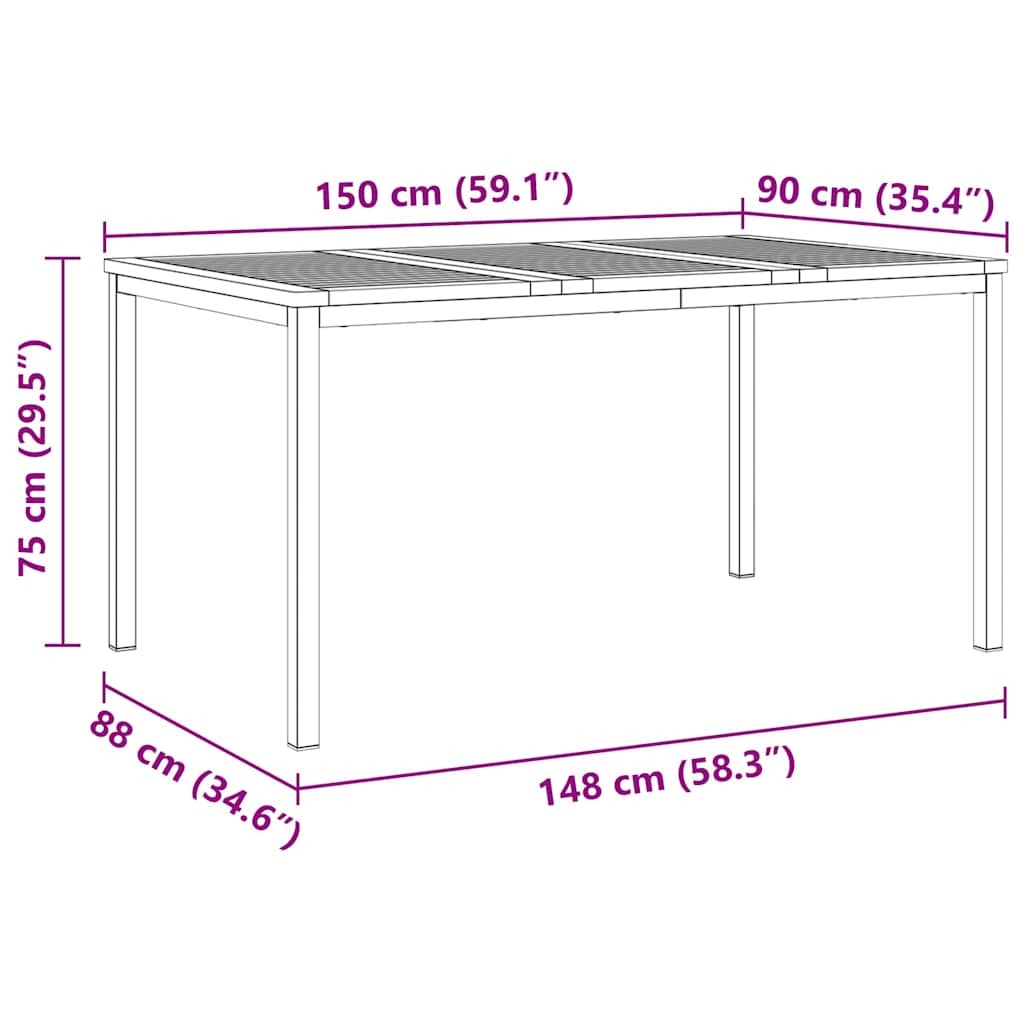 vidaXL 5 Τμηματικό Σετ Κήπου Μασίφ Ξύλο Ακακίας