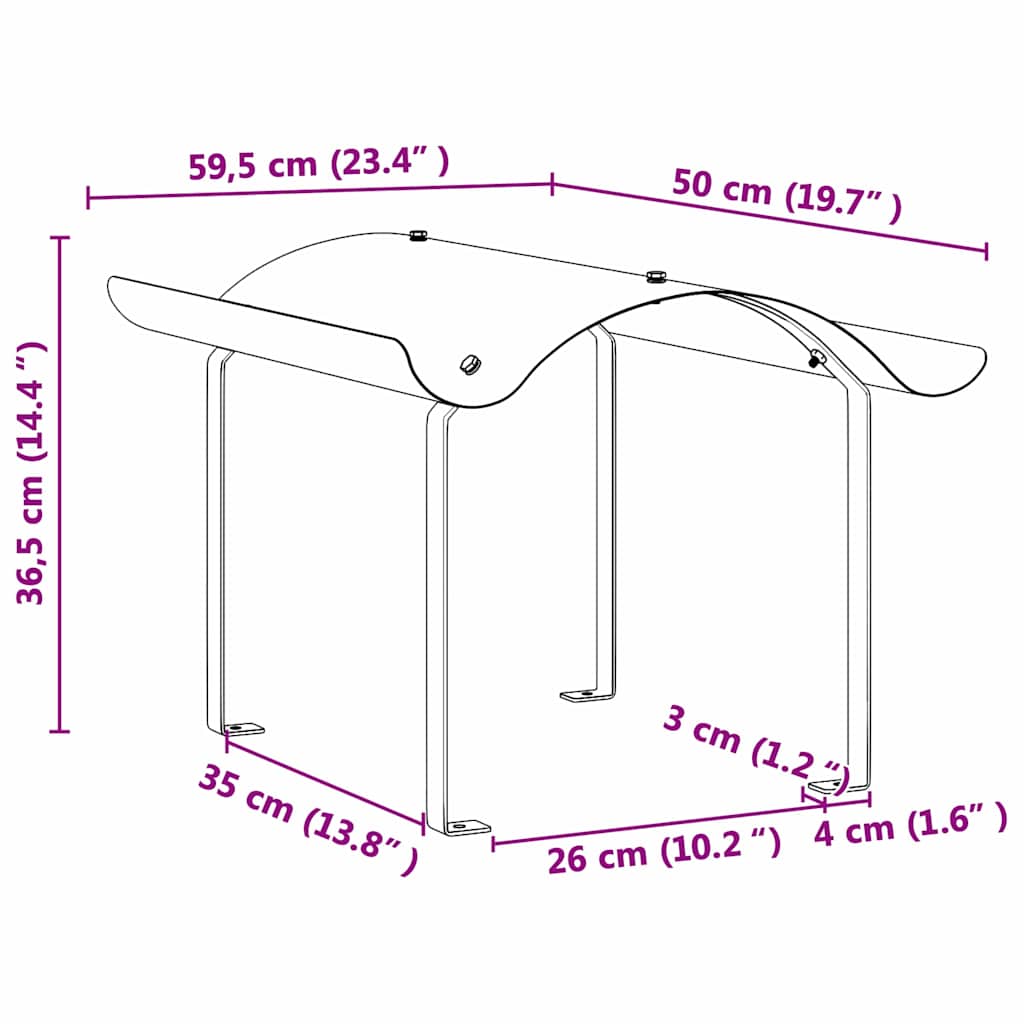 vidaXL Καπέλο τζακιού Ασημί 59.5 x 50 x 36.5 cm Ανοξείδωτο ατσάλι