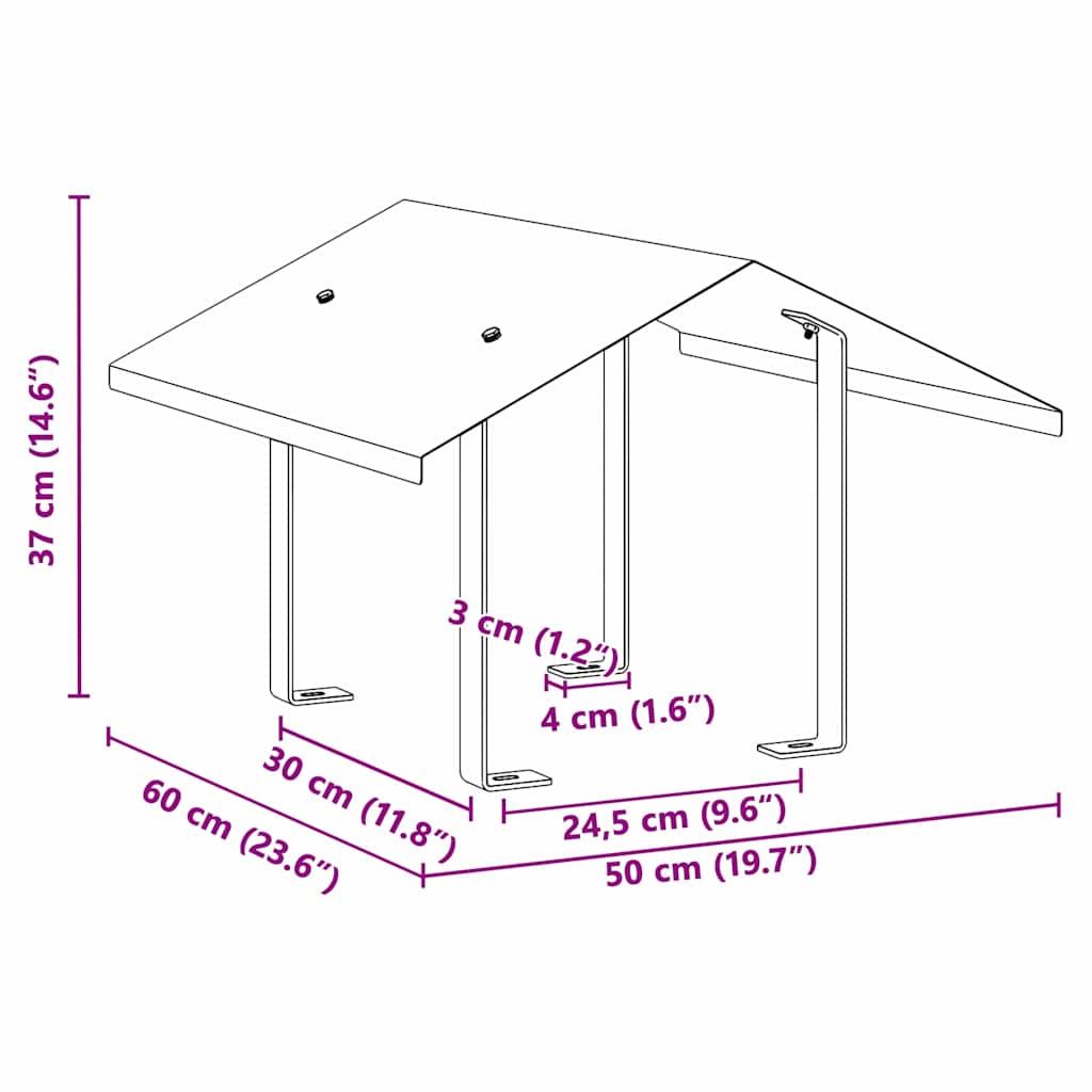 vidaXL Καπνοδόχος Ασημί 50 x 60 x 37 εκ Ανοξείδωτο ατσάλι