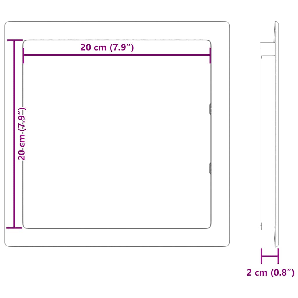 vidaXL Πίνακες Πρόσβασης 2 pcs Λευκό 20 x 20 x 2 εκ. ΑΒΣ Πλαστικό