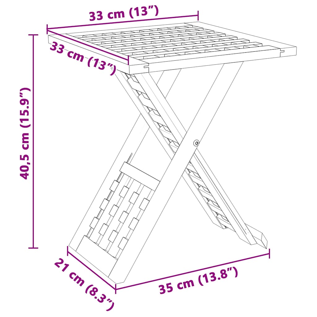 vidaXL Τραπεζάκι σαλονιού Πτυσσόμενο 33x33x40,5 εκ Μασίφ ξύλο καρυδιά