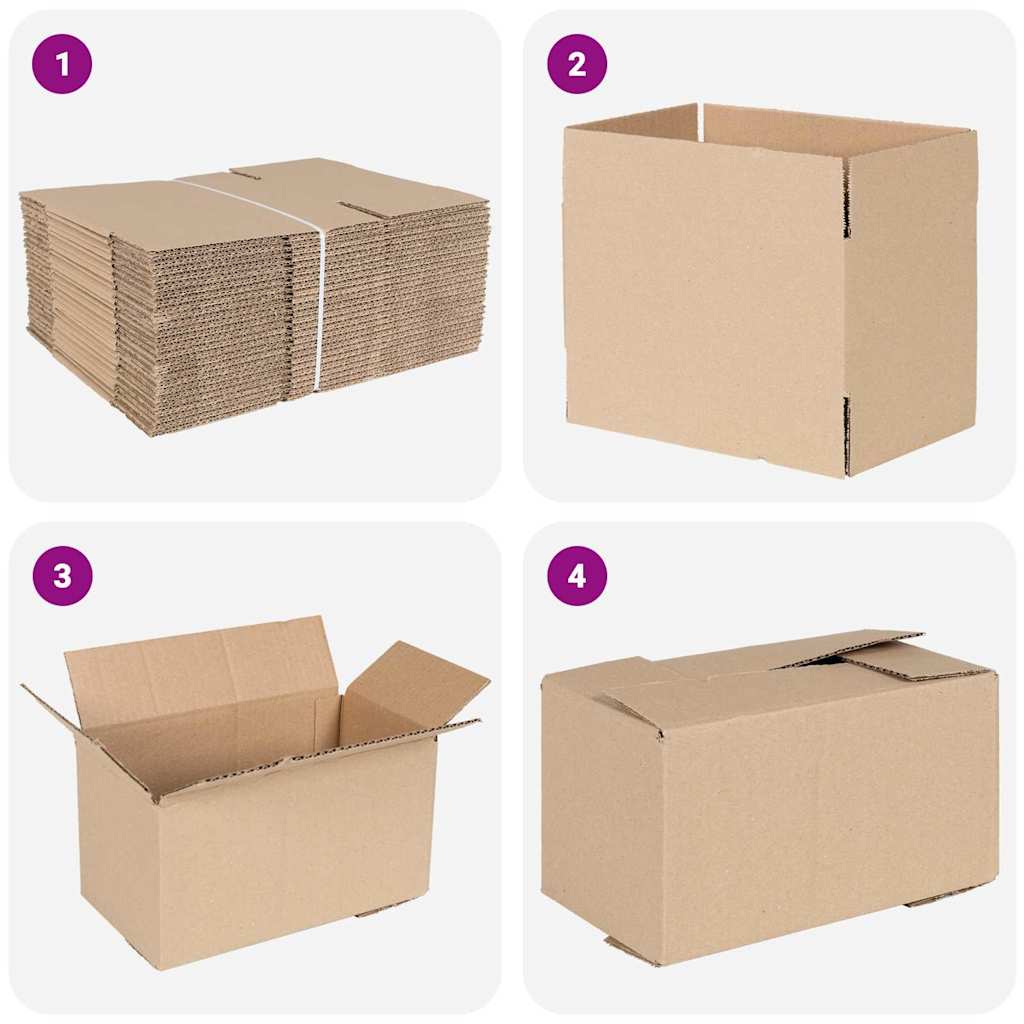 vidaXL Πτυσσόμενο Κουτί 50 pcs Φυσικό 24 x 13 x 13 εκ. Χαρτόνι