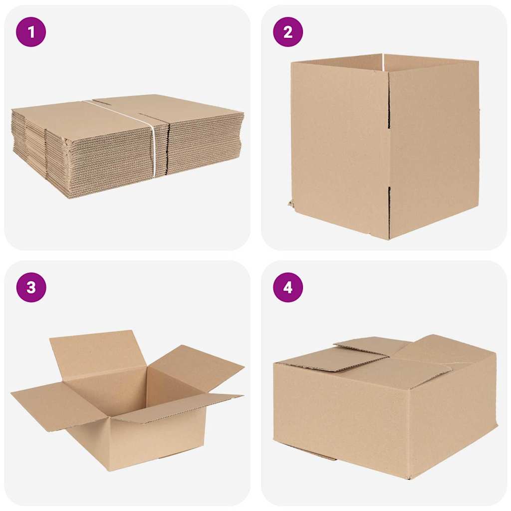 vidaXL Πτυσσόμενο Κουτί 50 pcs Φυσικό 30 x 30 x 15 cm Χαρτόνι