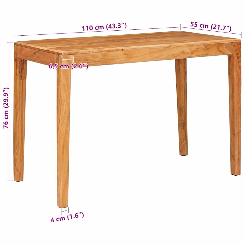 vidaXL Τραπεζαρία Καφέ 110 x 55 x 76 cm Στερεό Ξύλο Ακακίας