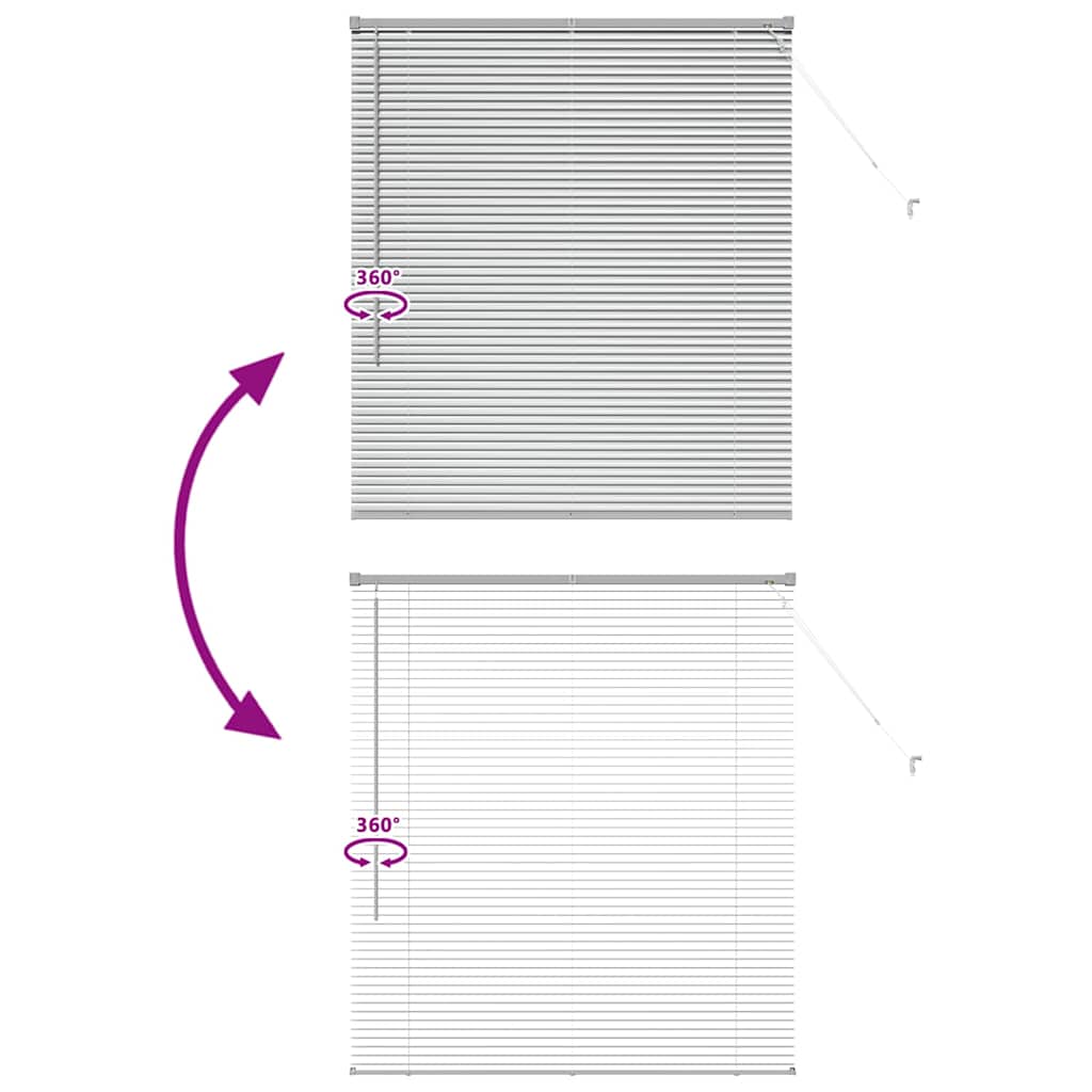 vidaXL Βενετσιάνικη Σκίαση Ασημί 130 x 120 εκ 25 χιλ. Αλουμίνιο