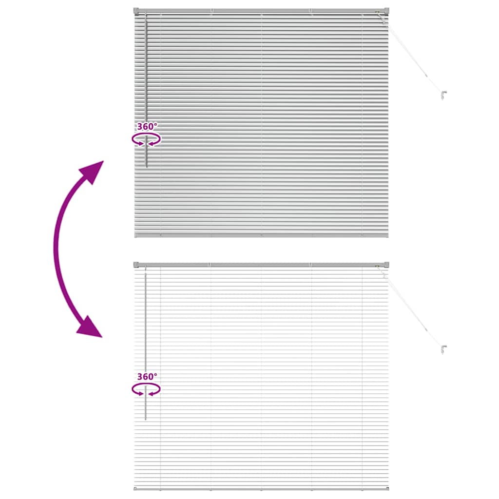 vidaXL Βενετσιάνικες Ρόδες Ασημί 130 x 150 cm Αλουμίνιο