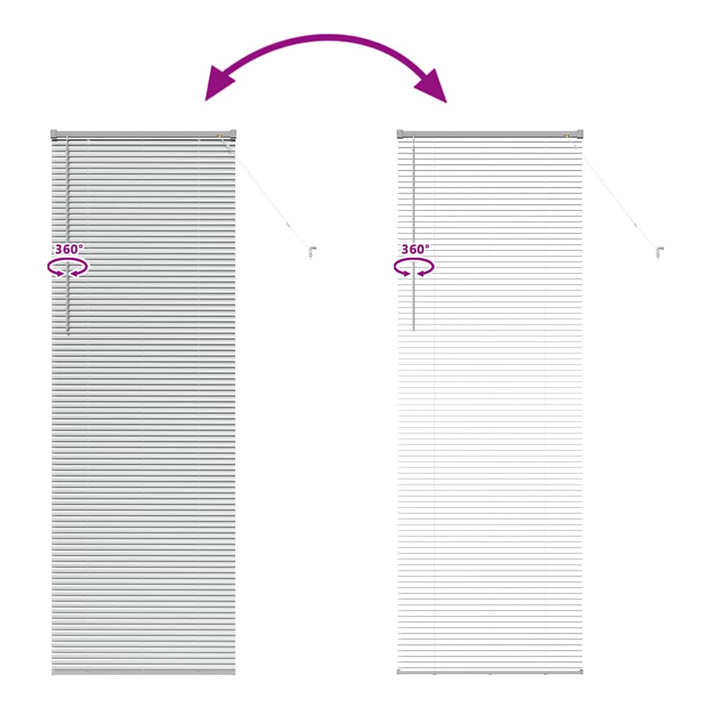 vidaXL Βενετσιάνικες Ρόδες Ασημί 220 x 80 εκ Αλουμίνιο