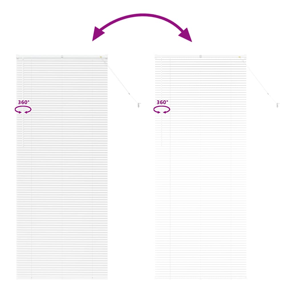 vidaXL Βενετσιάνικες Ρόδες Λευκό 220 x 95 εκ Αλουμίνιο