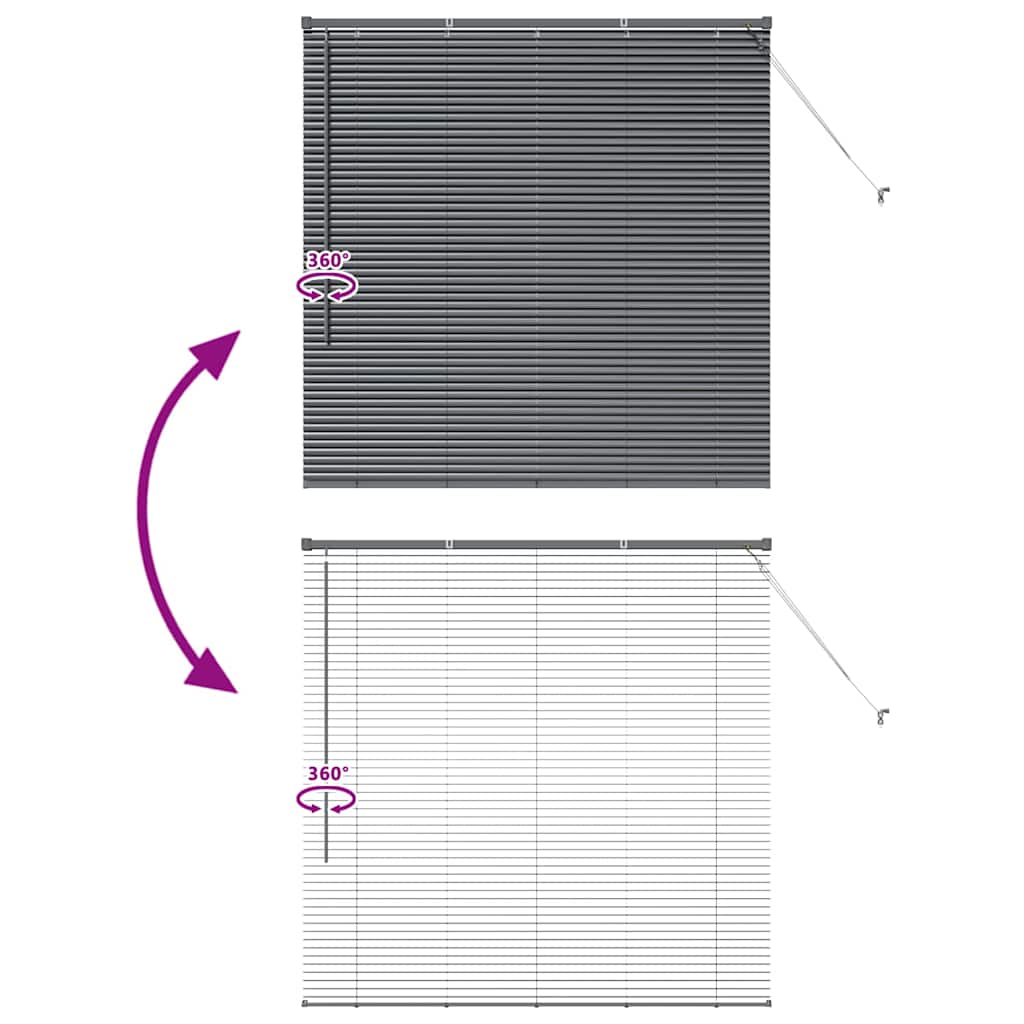 vidaXL Βενετσιάνικες Ρόδες Σκούρο Γκρι 130 x 125 εκ Αλουμίνιο