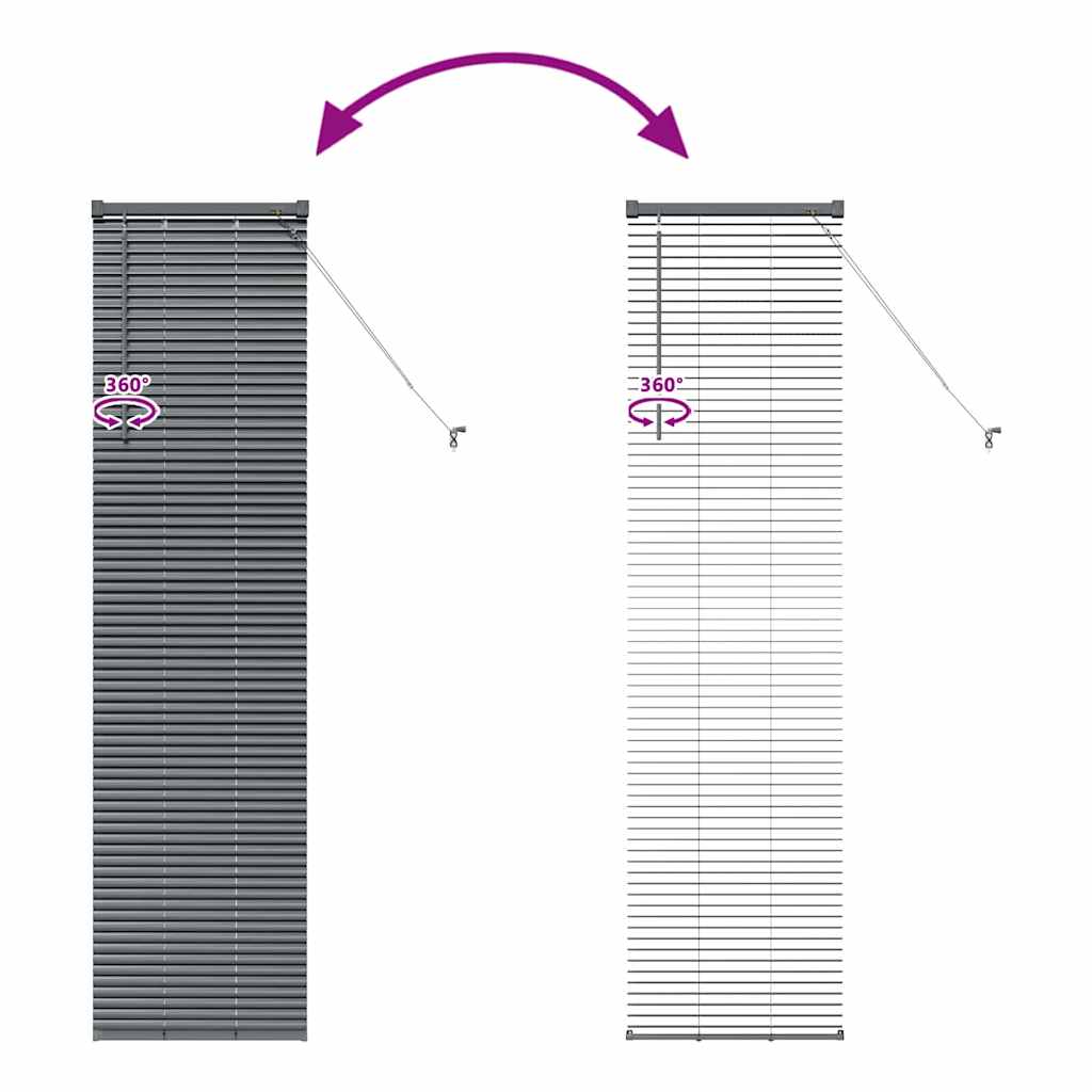 vidaXL Βενετσιάνικη Σκίαση Σκούρο Γκρι 175 x 50 εκ 25 χιλ. Αλουμίνιο