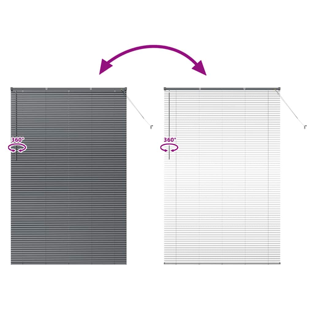 vidaXL Βενετσιάνικη Σκίαση Σκούρο Γκρι 220 x 140 cm 25 χιλ. Αλουμίνιο
