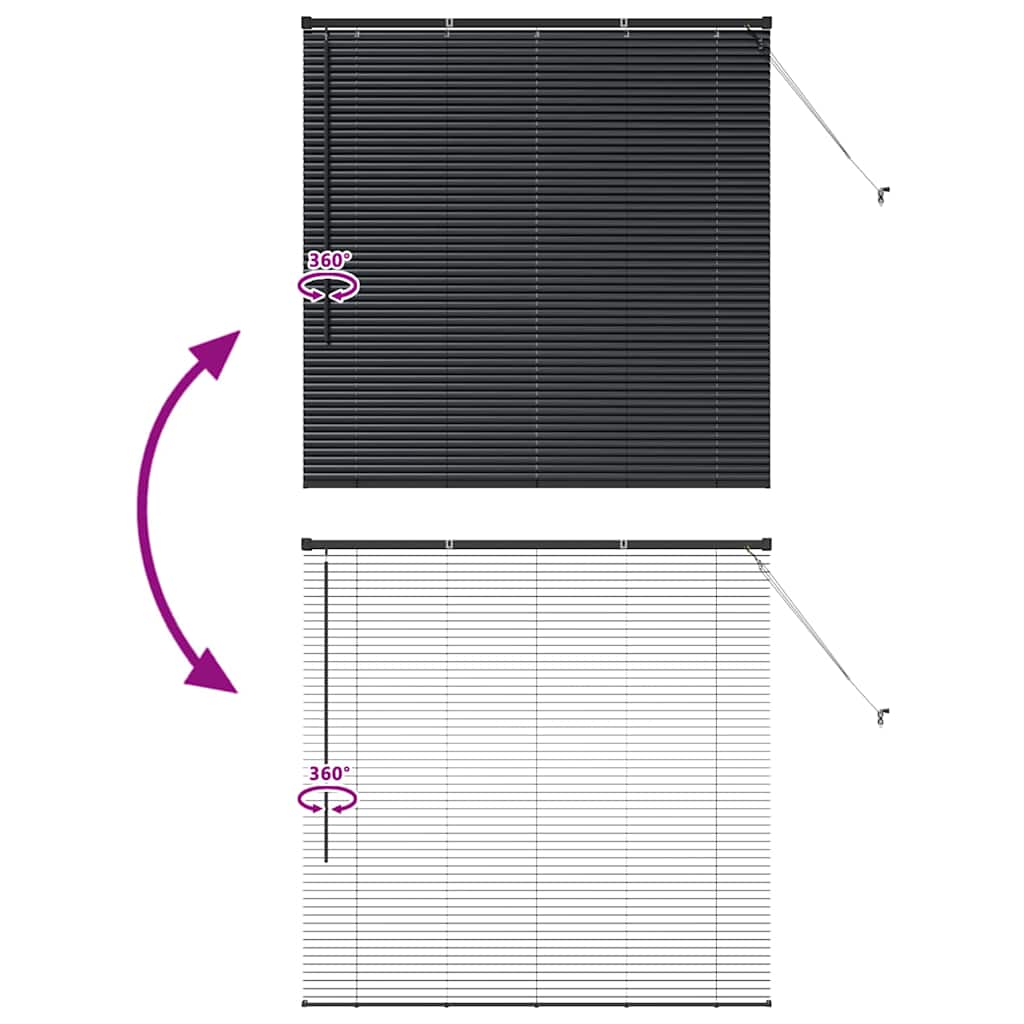 vidaXL Βενετσιάνικες Ρόδες Μαύρο 130 x 125 εκ Αλουμίνιο