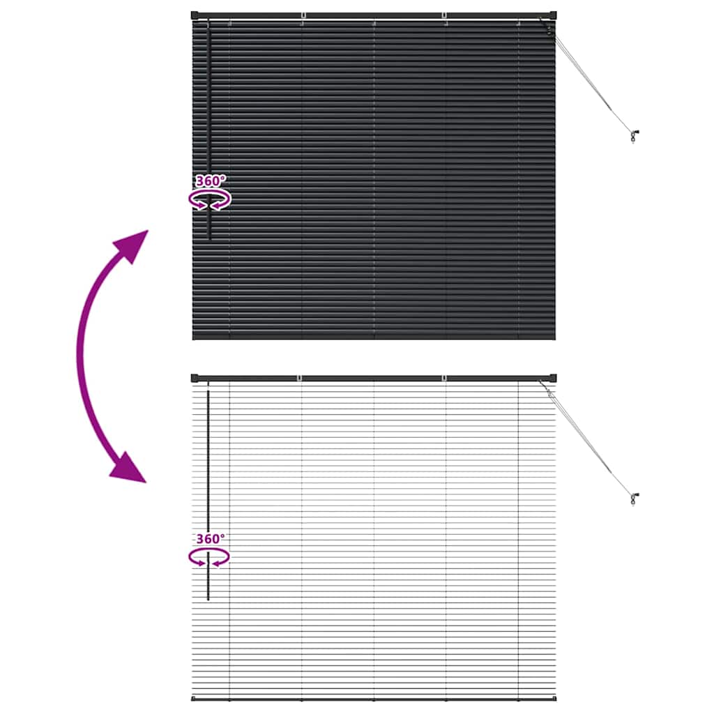 vidaXL Βενετσιάνικες Ρόδες Μαύρο 130 x 145 εκ Αλουμίνιο