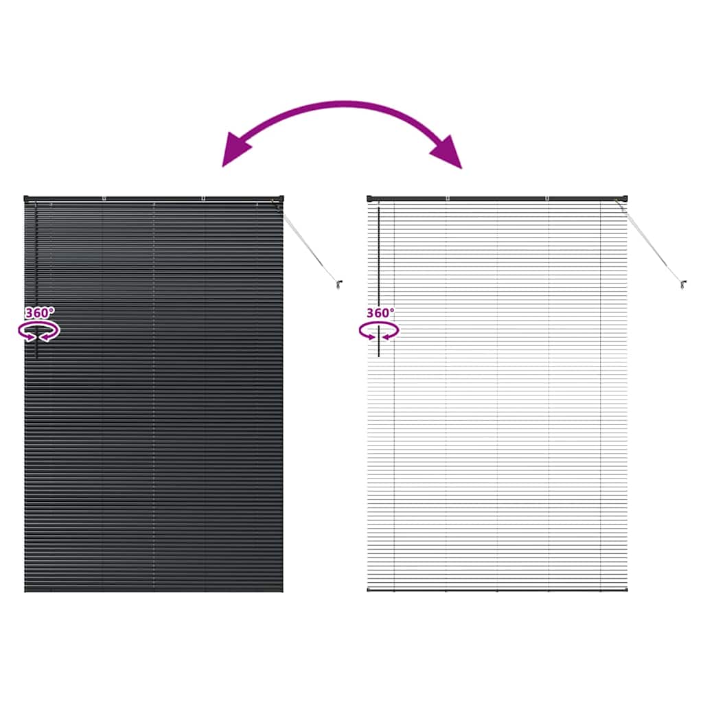 vidaXL Βενετσιάνικες Ρόδες Μαύρο 220 x 140 cm Αλουμίνιο