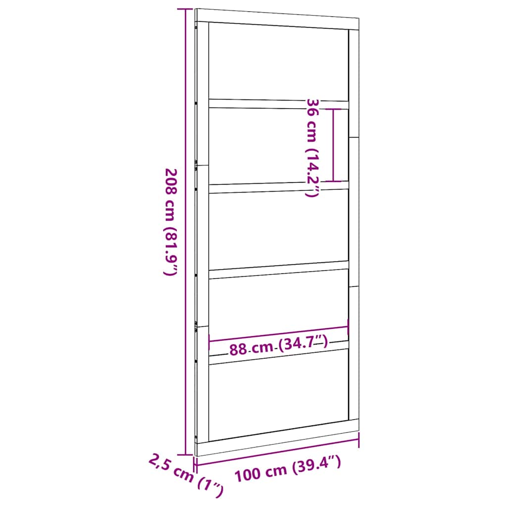 vidaXL Σαμαρίνα Φυσικό 100 x 208 εκ. Μασίφ ξύλο πεύκου