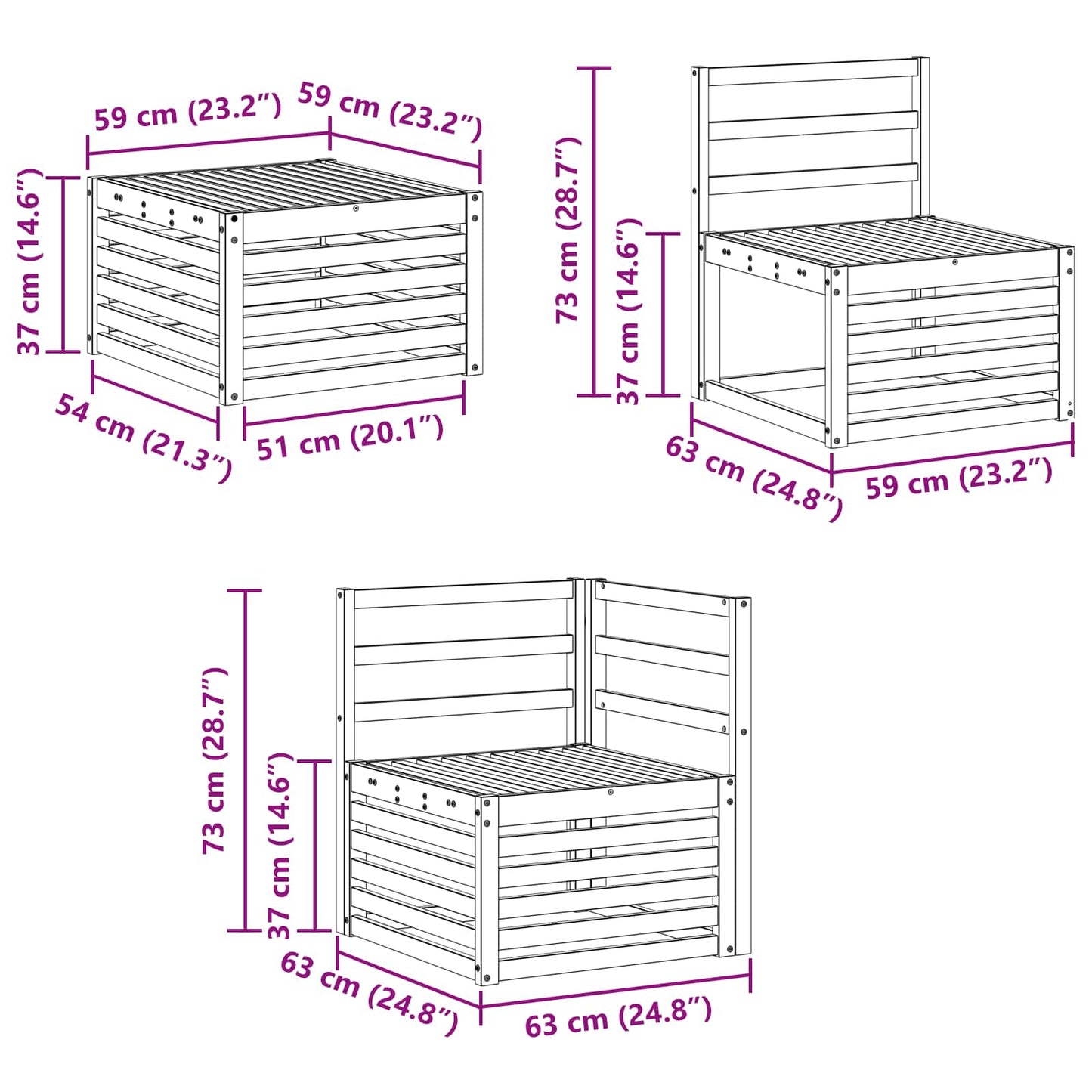 vidaXL Σετ Καναπέ 8 pcs Φυσικό Στερεό Ξύλο Ακακίας