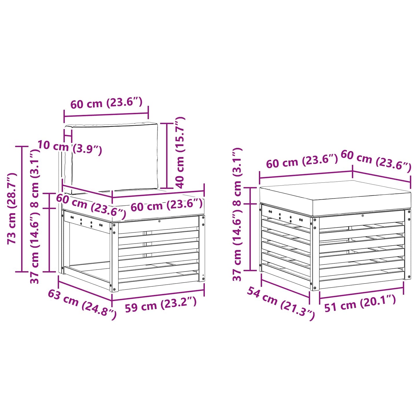 vidaXL Σειρά Καναπέ Εξωτερικού 4 pcs Φυσικό και Ανοιχτό Γκρι