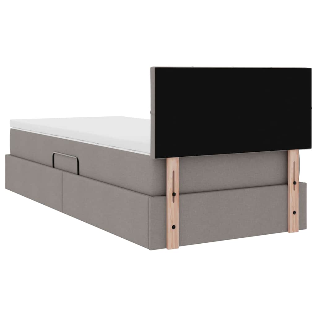 vidaXL Κρεβάτι με αποθηκευτικό χώρο και στρώμα Taupe 90 x 190 cm