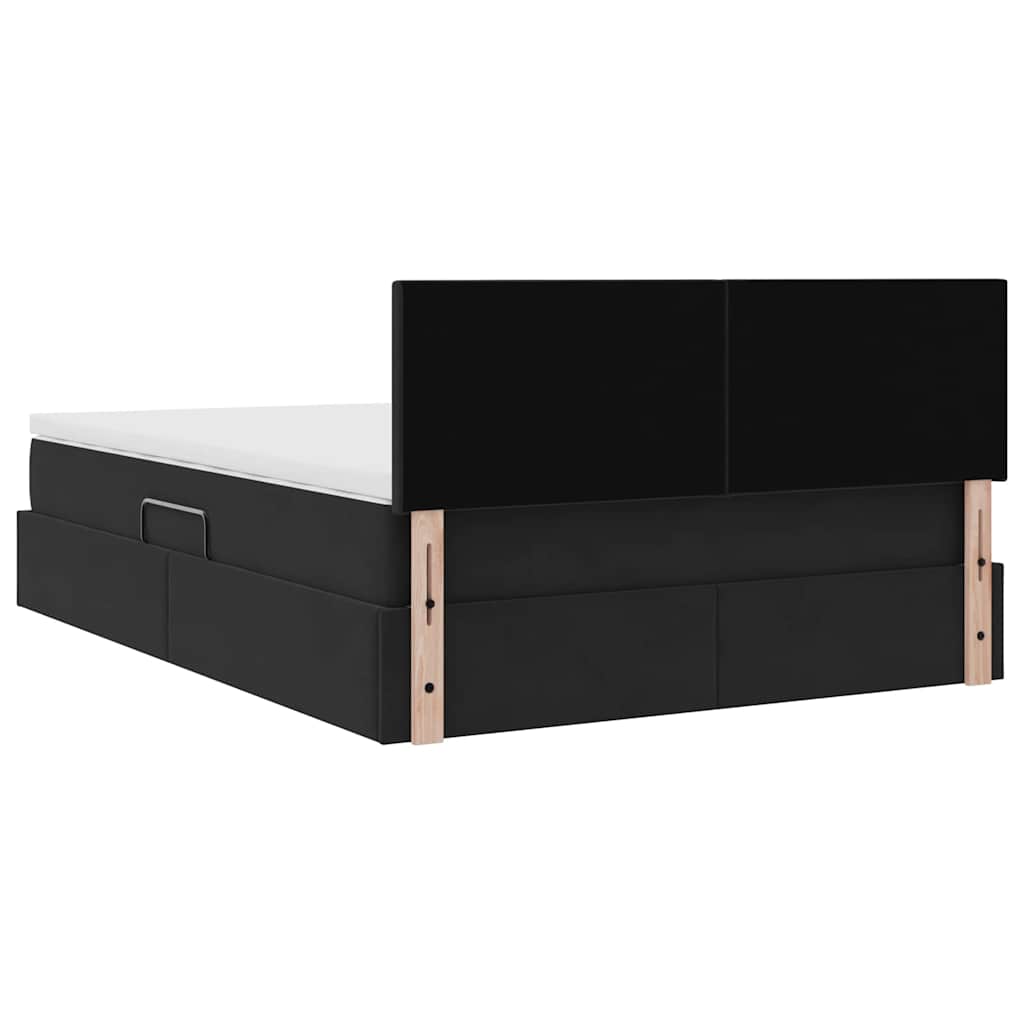 vidaXL Κρεβάτι Αποθήκης με κεφαλάρι Μαύρο 140 x 200 cm Βελούδο