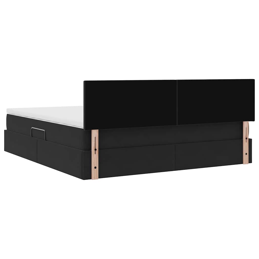 vidaXL Κρεβάτι Αποθήκης με στρώμα Μαύρο 160 x 200 cm Βελούδο