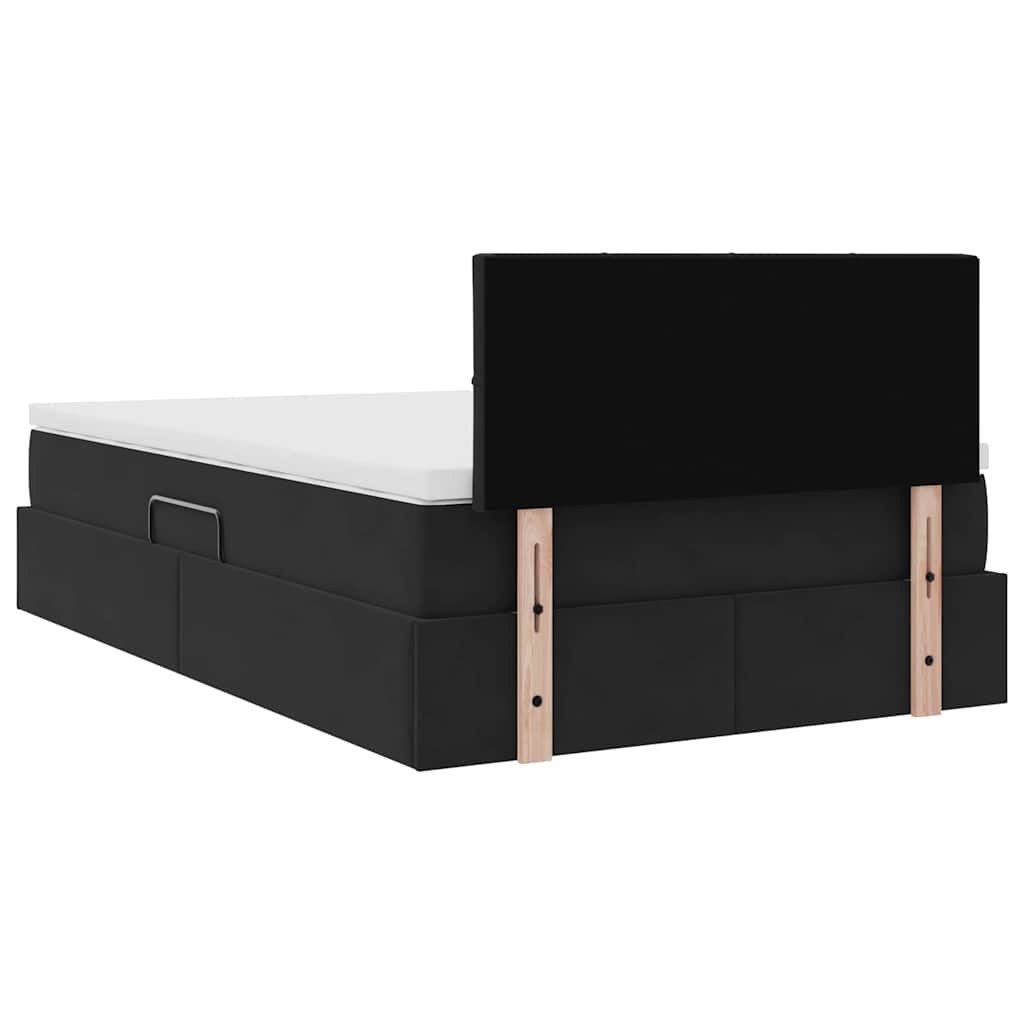 vidaXL Κρεβάτι Αποθήκης με κεφαλάρι Μαύρο 120 x 200 cm Βελούδο