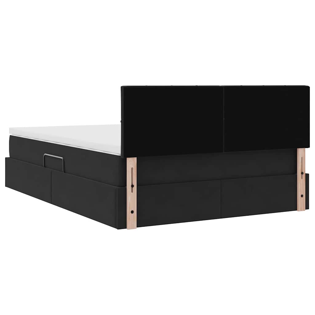 vidaXL Κρεβάτι Αποθήκης με κεφαλάρι Μαύρο 140 x 200 cm Βελούδο