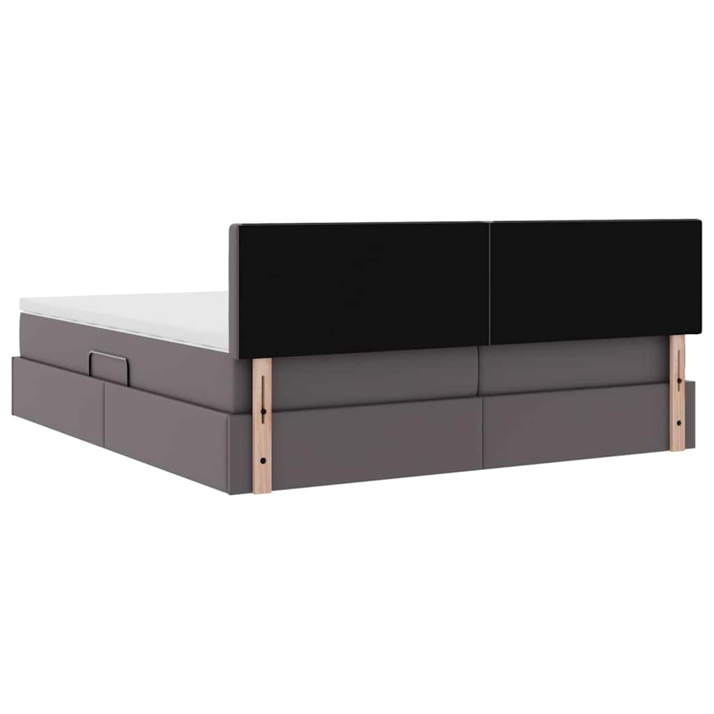 vidaXL Κρεβάτι Αποθήκης με κεφαλάρι Γκρι 180 x 200 cm Τεχνητό Δέρμα