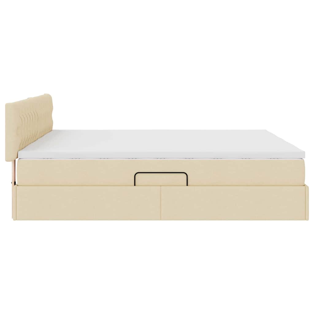 vidaXL Κρεβάτι Αποθήκης με στρώμα Κρέμ 180 x 200 cm Τεχνητό Δέρμα