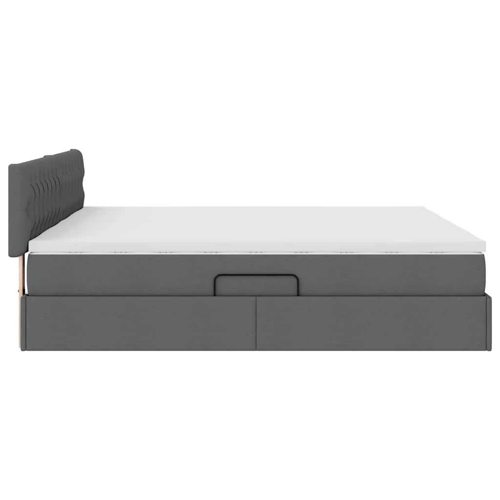 vidaXL Κρεβάτι Αποθήκης Σκούρο Γκρι 200 x 200 cm Τεχνητό Δέρμα
