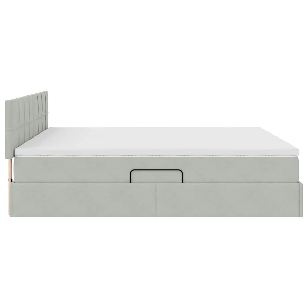 vidaXL Κρεβάτι Αποθήκης 2 τμχ. Ανοιχτό γκρι 200 x 200 cm Velvet