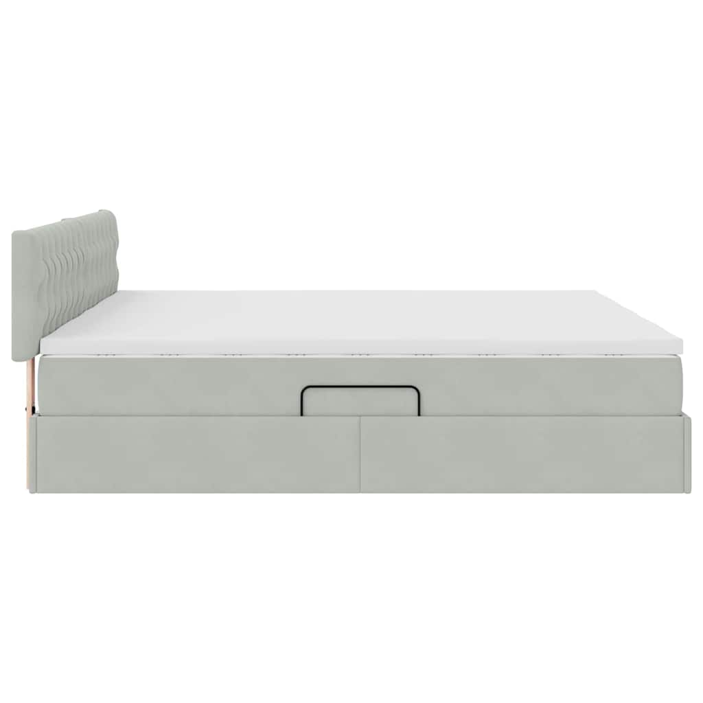 vidaXL Κρεβάτι Αποθήκης 2 τμχ. Ανοιχτό γκρι 200 x 200 cm Velvet