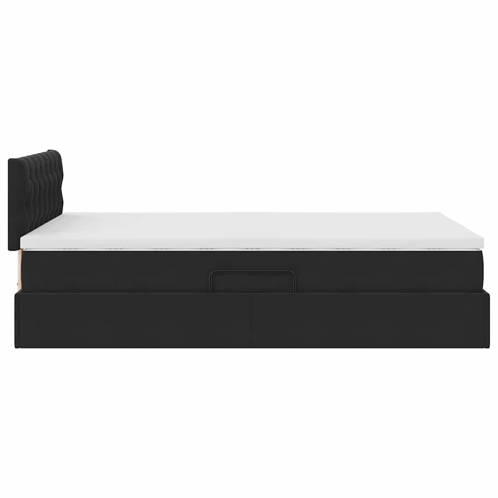 vidaXL LED Κρεβάτι αποθήκευσης με στρώμα Μαύρο 120 x 200 cm Βελούδο